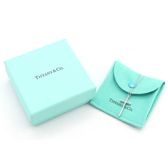 Tiffany Cross Pendant Necklace White Gold